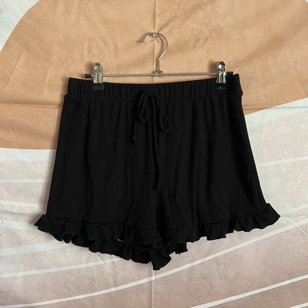 Black peplum shorts